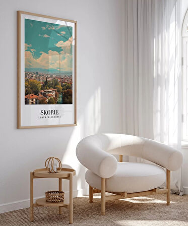 Çerçevesiz Poster Üsküp Şehir Manzarası