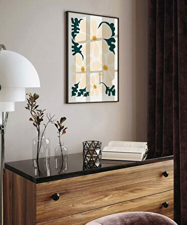 Çerçevesiz Poster Pastel Beyaz Çiçekler