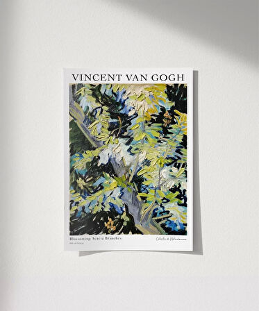 Çerçevesiz Poster Van Gogh Çiçek Açan Akasya Dalları