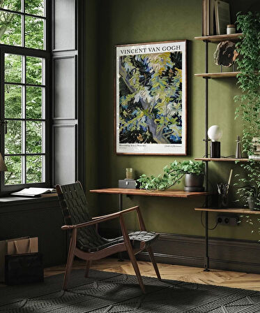 Çerçevesiz Poster Van Gogh Çiçek Açan Akasya Dalları