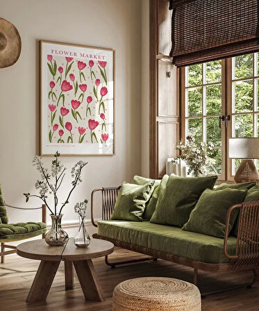 Çerçevesiz Poster Flower Market No 1