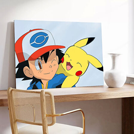 Ash ve Pikachu Kanvas Tablo