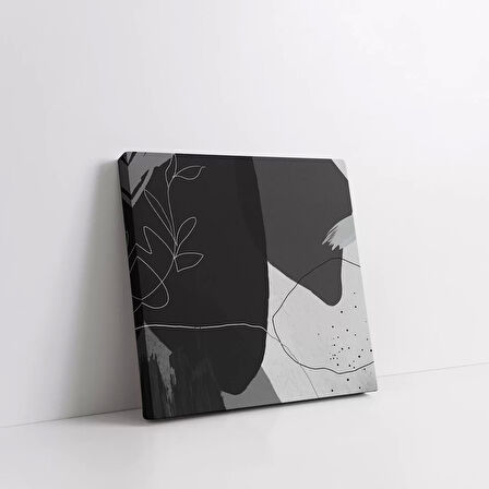 Çizgi Desenli Antrasit Kanvas Tablo