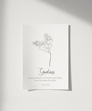 Çerçevesiz Poster Goodness Temalı Minimalist