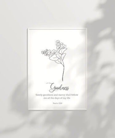Çerçevesiz Poster Goodness Temalı Minimalist