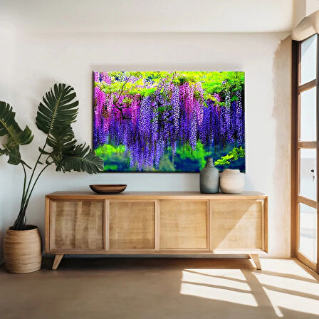 Ağaçtan Sarkan Sümbüller Kanvas Tablo