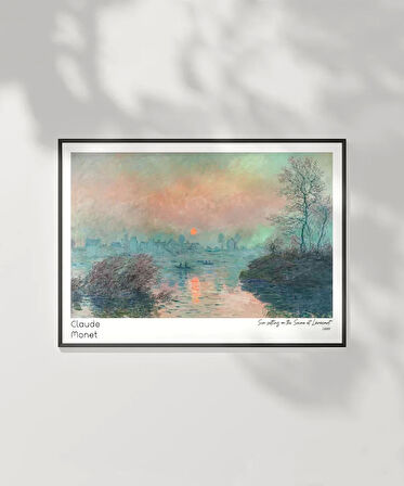 Çerçevesiz Poster Claude Monet Lavacourt'ta Seine Nehri'nde Gün Batımı