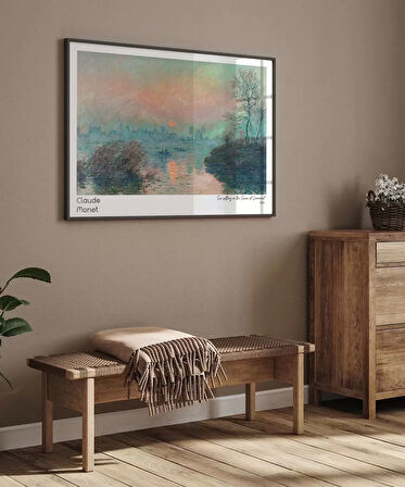 Çerçevesiz Poster Claude Monet Lavacourt'ta Seine Nehri'nde Gün Batımı
