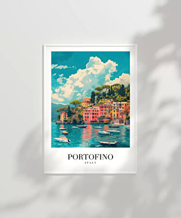 Çerçevesiz Poster Portofino'nun Renkli Kıyıları