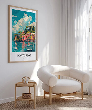 Çerçevesiz Poster Portofino'nun Renkli Kıyıları