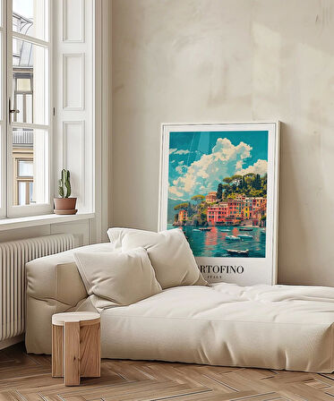 Çerçevesiz Poster Portofino'nun Renkli Kıyıları