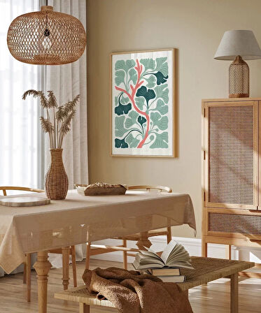 Çerçevesiz Poster Ginkgo Ağacı Deseni