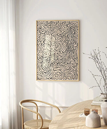 Çerçevesiz Poster Topografik Harita Görünümlü