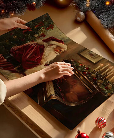 Çerçevesiz Poster Müzikal Noel Baba