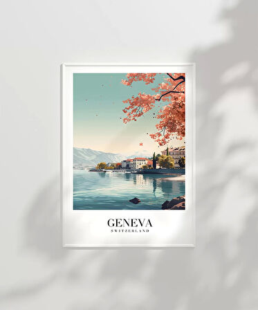 Çerçevesiz Poster Alplerin ve Gölün Zarafeti