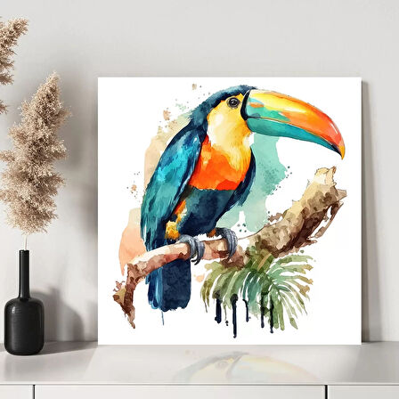 Tropikal Kuş Kanvas Tablo