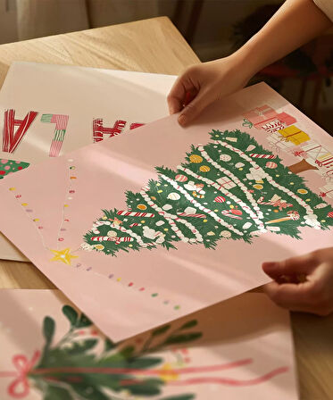 Çerçevesiz Poster Noel Ağaçları 3'lü
