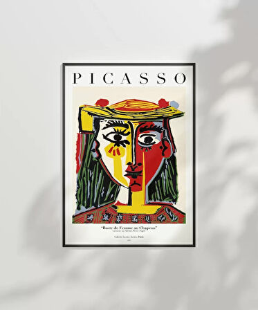 Çerçevesiz Poster Pablo Picasso Şapkalı Kadın Büstü