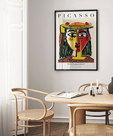 Çerçevesiz Poster Pablo Picasso Şapkalı Kadın Büstü