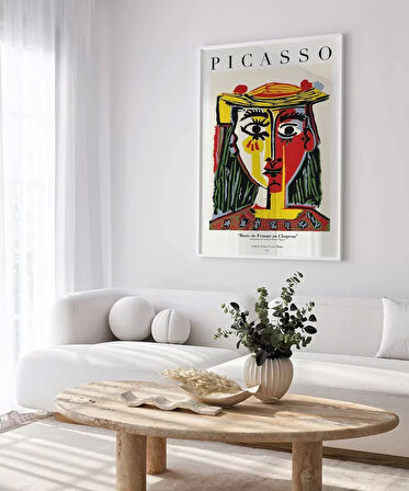 Çerçevesiz Poster Pablo Picasso Şapkalı Kadın Büstü