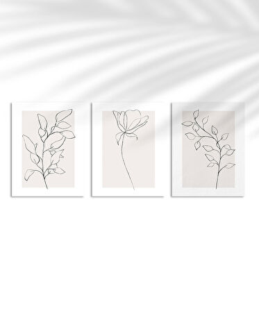 Çerçevesiz Poster eyaz Çerçeveli Minimal Çizgi Sanatı 3'lü