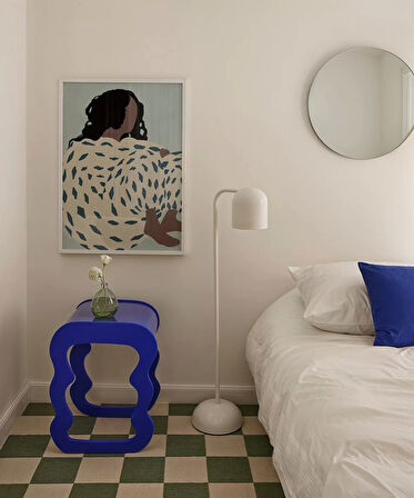 Çerçevesiz Poster Mavi Dokularla Sarılmak