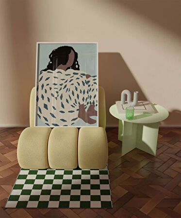 Çerçevesiz Poster Mavi Dokularla Sarılmak