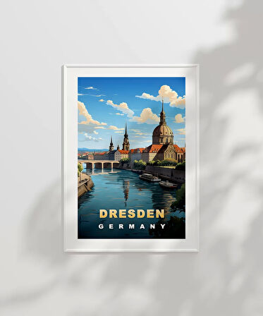 Çerçevesiz Poster Dresden Almanya Ufuk Çizgisi