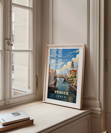 Çerçevesiz Poster Venedik Kanalı Manzarası