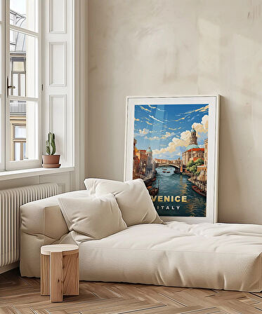 Çerçevesiz Poster Venedik Kanalı Manzarası