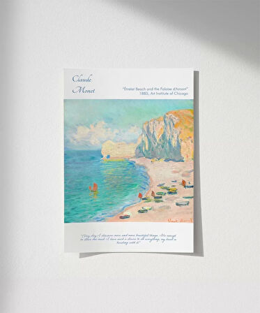 Çerçevesiz Poster Claude Monet Etretat Kumsalı