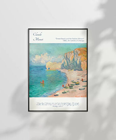 Çerçevesiz Poster Claude Monet Etretat Kumsalı