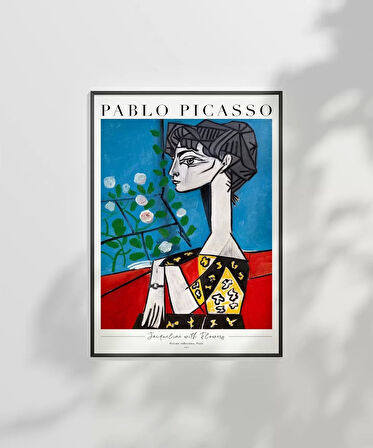 Çerçevesiz Poster Pablo Picasso Jacqueline with Flowers