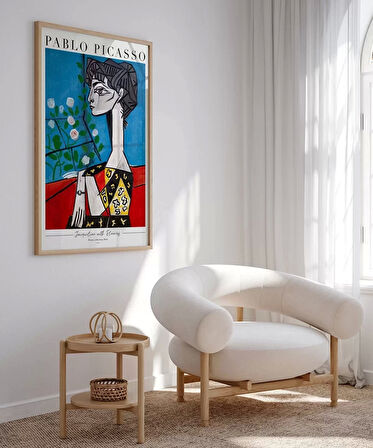 Çerçevesiz Poster Pablo Picasso Jacqueline with Flowers