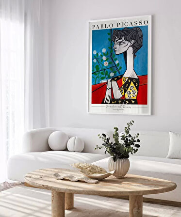 Çerçevesiz Poster Pablo Picasso Jacqueline with Flowers