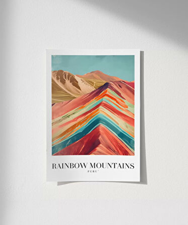 Çerçevesiz Poster Rainbow Mountains Peru