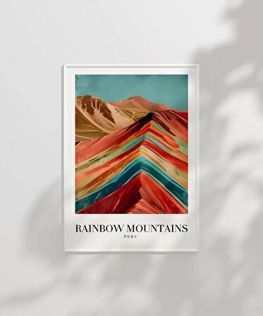 Çerçevesiz Poster Rainbow Mountains Peru
