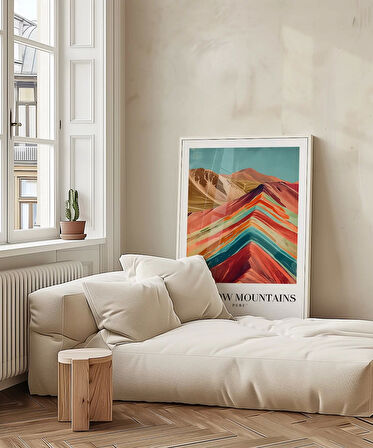 Çerçevesiz Poster Rainbow Mountains Peru