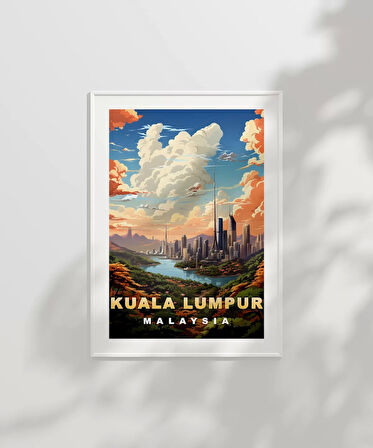 Çerçevesiz Poster Kuala Lumpur Şehir Silüeti
