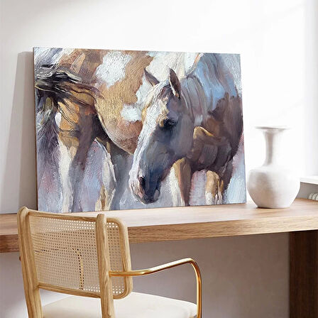 Beyaz Atlar Kanvas Tablo