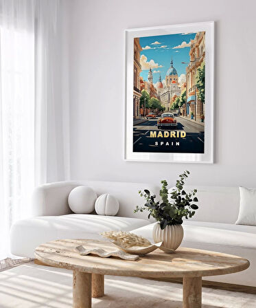 Çerçevesiz Poster Madrid Şehir Sokakları ve Tarihi Atmosfer