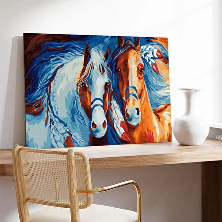 Mavi Suların Atları Kanvas Tablo