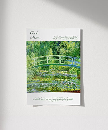 Çerçevesiz Poster Claude Monet Zambaklar ve Japon Köprüsü