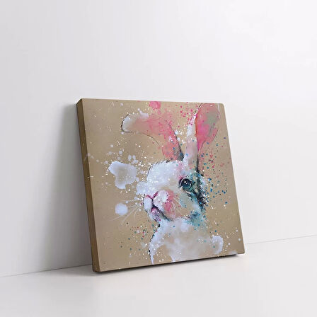 Beyaz Tavşan Kanvas Tablo