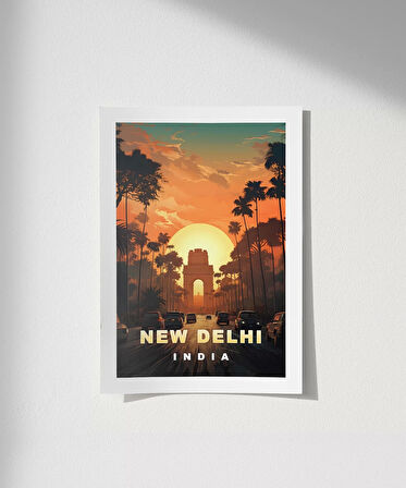 Çerçevesiz Poster New Delhi Gün Batımı