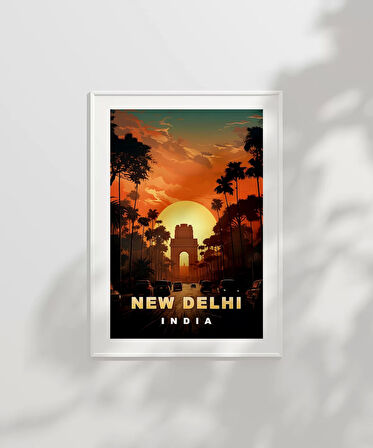 Çerçevesiz Poster New Delhi Gün Batımı
