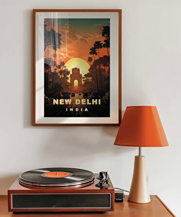 Çerçevesiz Poster New Delhi Gün Batımı