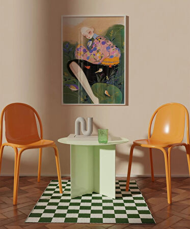 Çerçevesiz Poster Çiçekler ve Kuşlarla Bütünlük