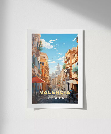 Çerçevesiz Poster Valencia’nın Zarif ve Canlı Sokakları