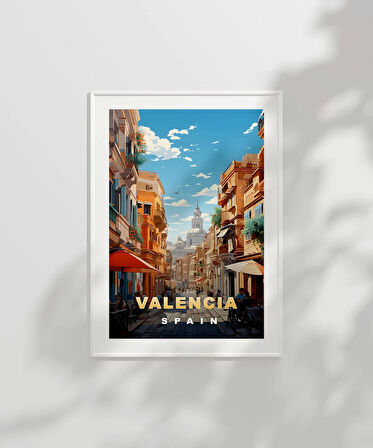 Çerçevesiz Poster Valencia’nın Zarif ve Canlı Sokakları